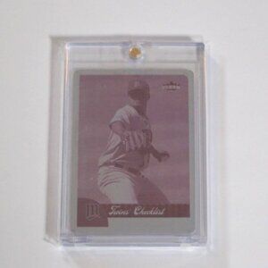 2007 Fleer Johan Santana 1/1 Magenta Printing Plate Twins Cy Young